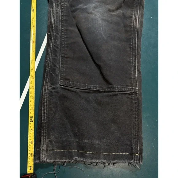 Vintage Carhartt Double Knee Pants Size 32x28 Faded Black BLK B01 Distressed USA - Picture 15 of 16